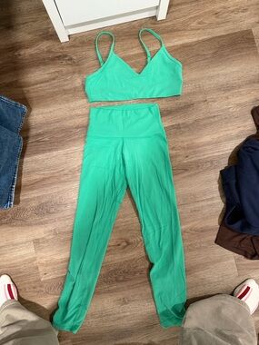 Aritzia Butter Green Workout Set